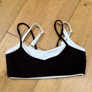 Form Brown and White Women's Sports Bra